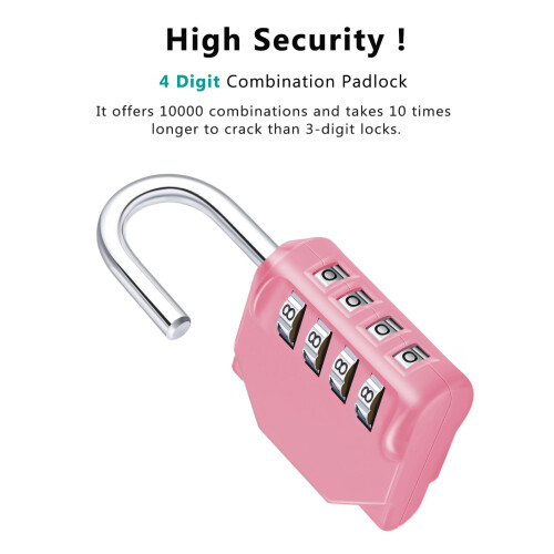 ZHEGE Combination Padlock, 4 Digit Padlock with Code, Resettable Locker Padlocks for School Locker, Toolbox 1