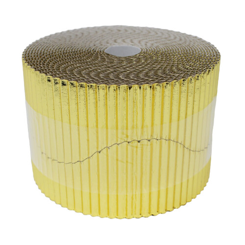 Bright Ideas Corrugated Border Roll for School Displays Metallic Gold 1