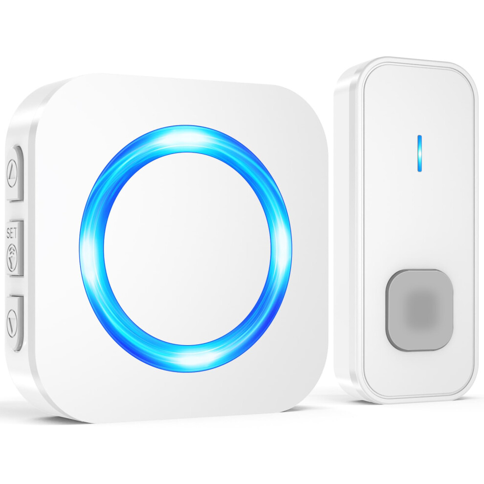 Surfou Wireless Doorbell, Plug In Waterproof Cordless Electric Door Bell Chime Kit Operating At 1,300 Feet Long Range With 55 Ringtones 5 Volume And 7797297747512