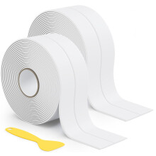 HNNHOME 38mm x 3.2m White Self-Adhesive Bath Sealant Strip, Waterproof Sealing Tape Caulk Strip for Kitchen, Bathroom, Wall Corner, and Sink (White,