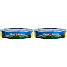 Duck Tape Blue Clean Release Masking Tape, Indoor Painting and Decorating Multi Surfaces Prevent Paint Bleed 24mm X 55m (Pack of 2)