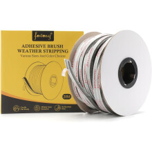 fowong Draft Excluder for Windows, Weather Stripping 20m(L) x 9 mm(W) x 9mm(T) Draught Excluder Tape Brush Seal Tape for Sliding Doors and Windows St
