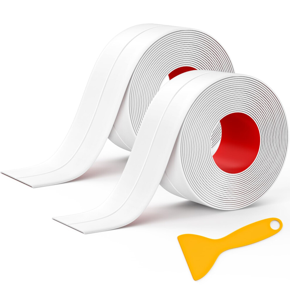 Mokani Bath Sealant Strip, 2 Rolls Bathroom Sealant Tape, Self Adhesive Caulk Strip, Waterproof Sealing Tape For Kitchen, Sink, Bathtub, Toilet 5051226575389