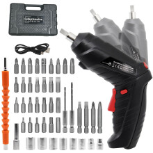 MQFORU Cordless Screwdriver, 48 in 1 Portable Cordless Drills, 3.6V Rechargeable Electric Screwdriver Kit, Dual Position Handle with USB Cable LED