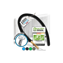 BRUSHYZ Radiator Cleaner Brush 115cm I Flexible Scratch-Free Slim Radiator Brushes for Cleaning I Soft Polyester I Radiator Duster Brush Long Thin &