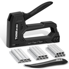THINKWORK Light Duty Staple Gun - Upholstery Staple Gun for Wood with 1600pcs JT21 Staples 1/4", 5/16", 3/8" and Staple Remover, Fabric Stapler Gun f
