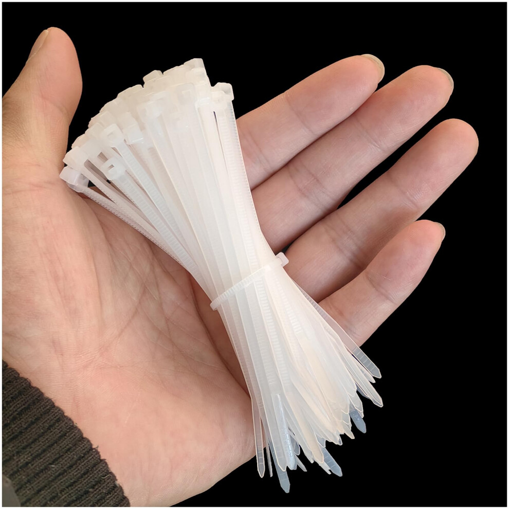 Zuizhan Small Cable Ties Clear 100Mm X 2.5Mm,100 Pack White Mini Thin Cable Ties, Plastic Zip Ties 27 Lbs Tensile Strength, Nylon Self Locking Tie Wr 5002734000221