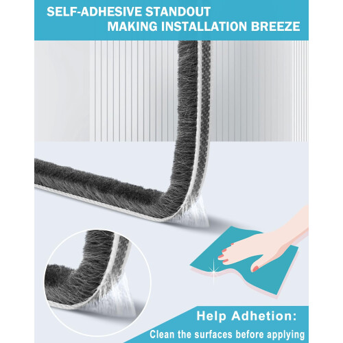Draught Excluder for Doors & Windows | Extra Long Self-Adhesive Seal Strip for Energy Saving | Quick Install, Blocks Draft, Noise & Light 2
