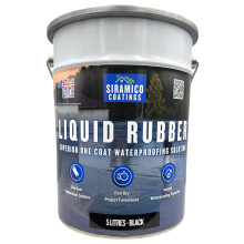 Siramico Coatings Liquid Rubber Roof Coating | 5 Litres | Instant Leak Seal Technology I Quick Drying, One Coat Waterproofing Sealant | Black, Grey &