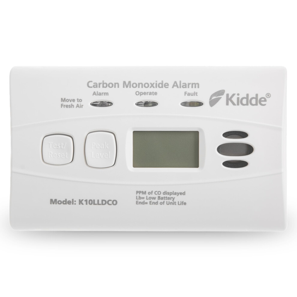 Kidde 10Lldco Ten Year Life Carbon Monoxide Alarm Digital Display With Sealed Longlife Battery