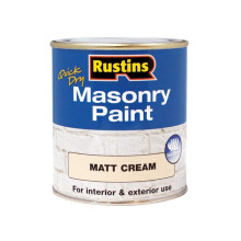RUSTINS Masonry Paint, Cream, 500 ml (Pack of 1)
