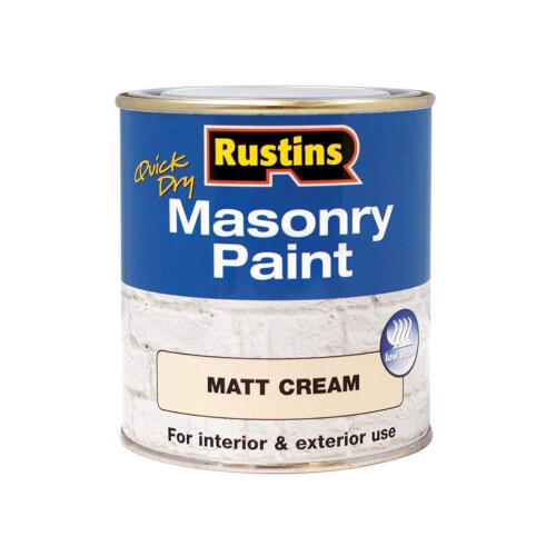 Rustins RUSTINS Masonry Paint, Cream, 500 ml (Pack of 1)