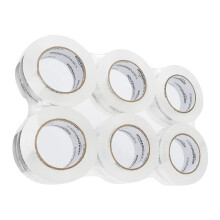 Amazon Basics Moving and Storage Packing Tape, 4.7 cm width x 99.6 meters length, Crystal Clear, 6-Pack