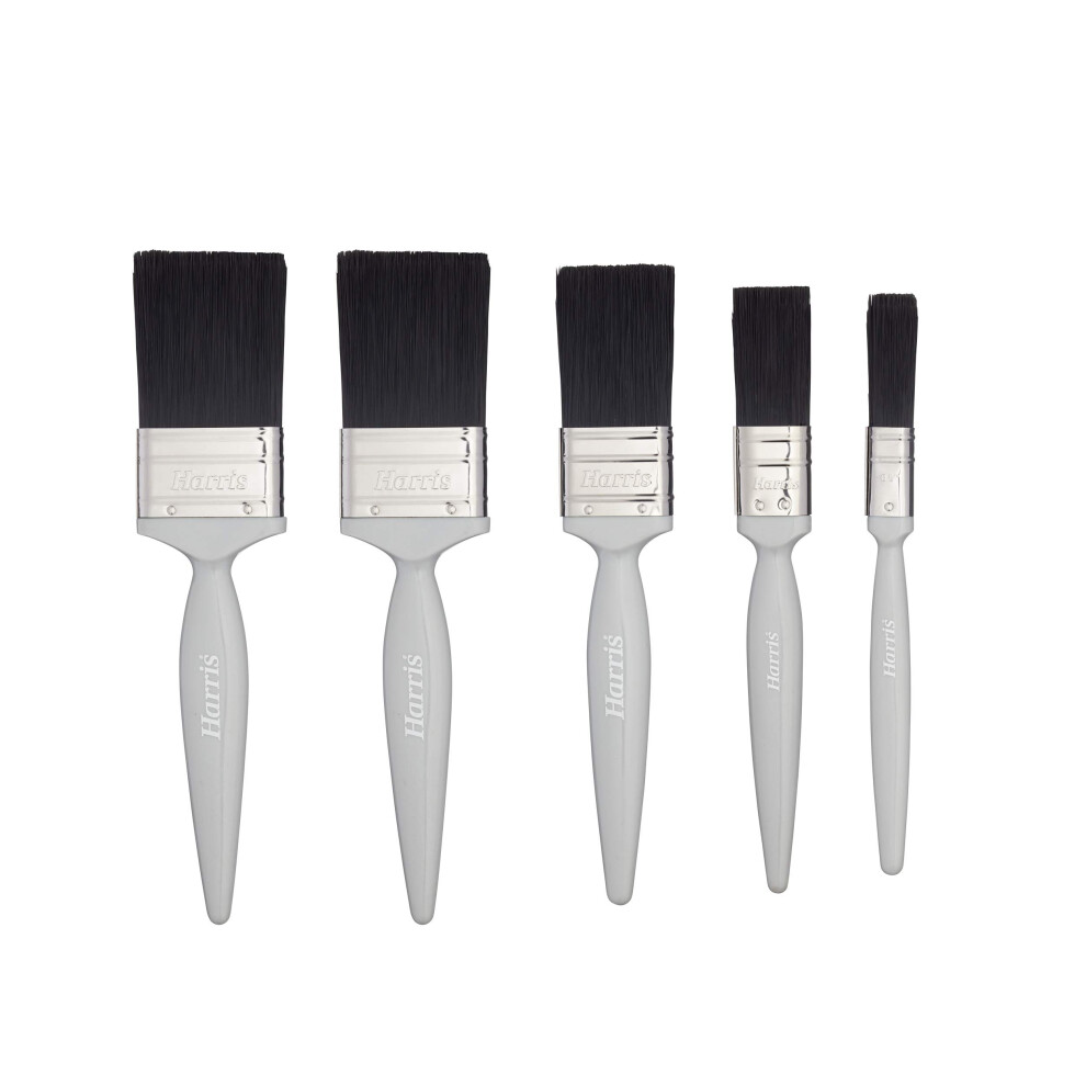 Harris Essentials Woodwork Gloss Paint Brush Set, Pack Of 5, 0.5In, 1In, 1.5In, 2In