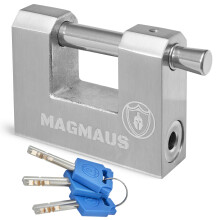 Magmaus RTL70 [Never-Rust] Heavy Duty Shipping Container Padlock with 3 Keys - [High Security] - Weatherproof Outdoor Lock - [Stainless Steel]