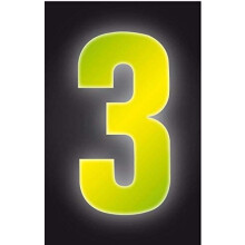 WHL Pack of 2 Hi Vis Wheelie Bin House Numbers Yellow Number 3