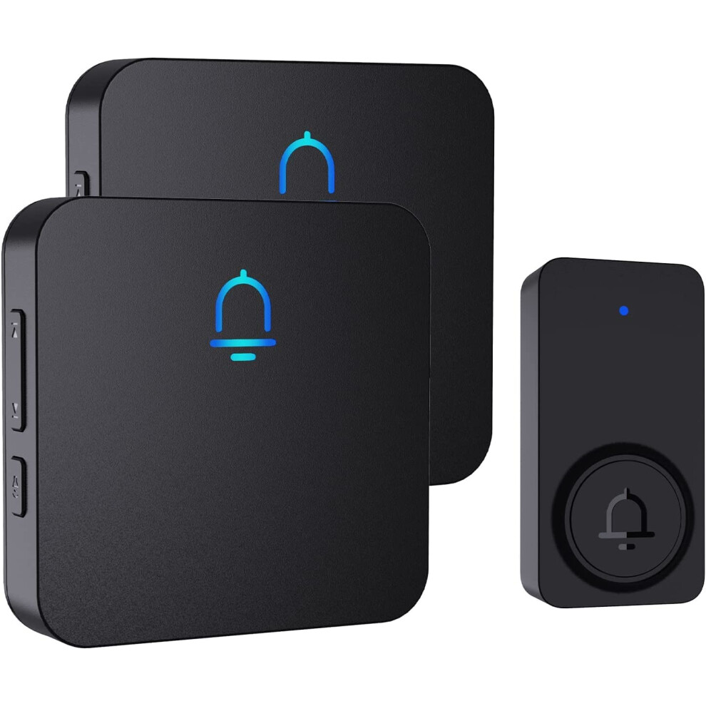 Secrui Wireless Doorbell, Electric Cordless Battery Operated Door Bells Plug In 2 Receivers Ip55 Waterproof Easy Install Long Range Of 1,000 Feet Wit 50795222