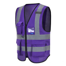 Hi viz vest purple high viz Class 2 hi vis Zipper Front High Visibility vest Hi Vis Executive Vest Waistcoat with Phone & ID Pockets