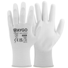 KAYGO Work Gloves PU Coated-12 Pairs, KG11PW, Safety Working Gloves with Secure Grip on Palm & Fingers, for Men and Women, Ideal for General Purpose