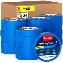 GAUDER Masking Tape for Painting, Blue Painters Tape (24 pcs, 24 mm x 50 m)