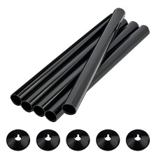 5 PCS Radiator Pipe Covers and Pipe Collars Black 200mm x 15mm Pipe Snap On PVC