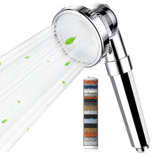Magichome Chrome Filter Shower Head with 20-Layer Filtration(Without Shower Hose), 3 Modes Handheld Filter Shower Head for Hard Water Low Water Press
