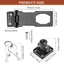 Hasp and Staple with Padlock ADERTOS Keyed Hasp Lock Heavy Duty Shed L