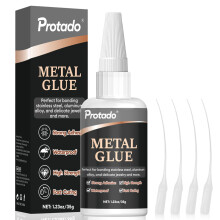 Protado Metal Glue, 35g Heavy Duty Super Strong Clear Glue, Waterproof Heat Resistant Adhesive for Metal Bonding, Repair, Steel, Aluminum, Iron, Copp