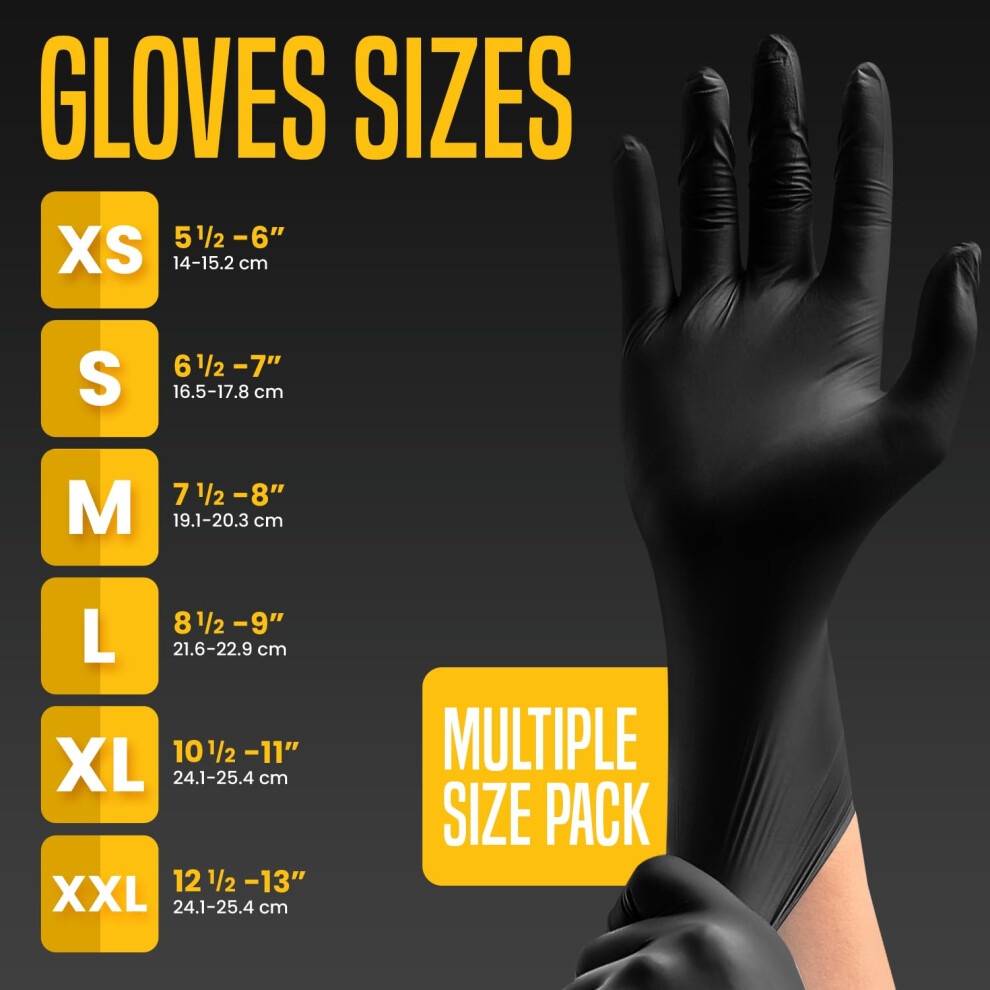 200X Black Nitrile Disposable Gloves Extra Large Â Nitrile Gloves Â F 5002330553879