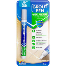 Grout Pen - Designed for restoring tile grout in bathrooms & kitchens (Light Grey)