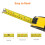 Amazon Amazon Basics Self-Locking Tape Measure, Metric Scale, MID Accuracy, 10 m (1-Pack), Black, Yellow 2
