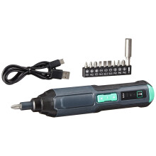 Amazon Basics by SKIL Rechargeable 3.6 Volt (4 V Max) Cordless Stick Screwdriver with 10 Piece Bit Set and USB Cable