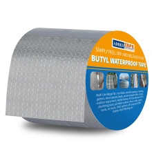 ADHES Waterproof Tape Butyl Tape Aluminum Foil Tape Sealan Tape Outdoor Use, 10cm x 5m,for RV Repair, Window, Silicone, Boat and Pipe Sealing, Glass