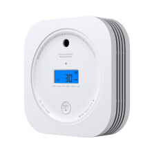 Smoke & Carbon Monoxide Alarm with Digital LCD Display, AEGISLINK Combination Smoke and CO Alarm Detector with 10-Year Lifespan & Replaceable Battery
