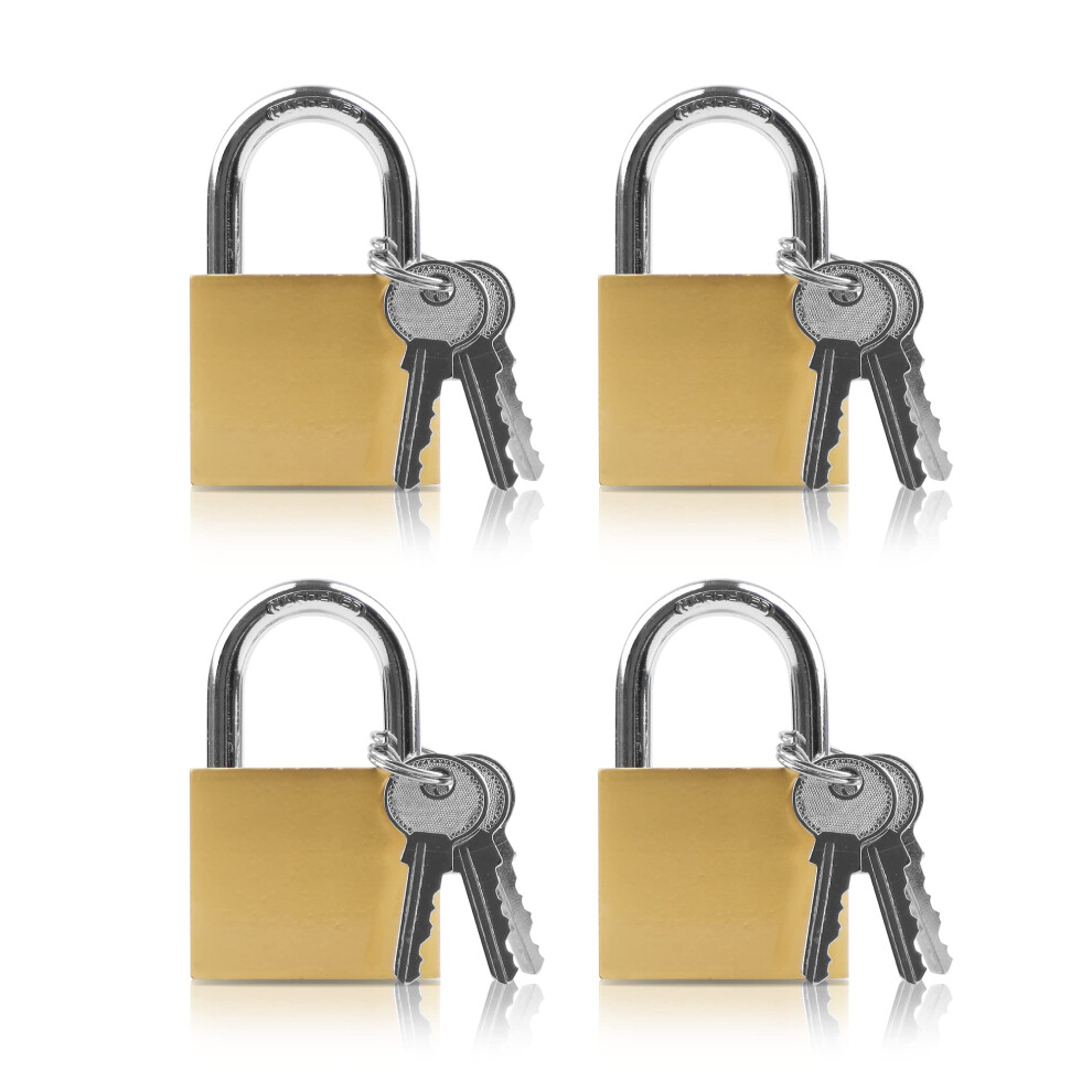 Lamondre 4 Padlocks, 32Mm Small Mini Key Padlocks For Gym Locker, Travel Bags, Cabinets (Keyed Alike) 5051226977374