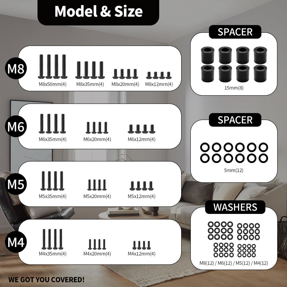 Tv Bracket Screws 120Pcs Tv Mounting Screw Kit With M4 M5 M6 M8 Unive 5007931860234
