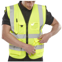 EXECUTIVE HI VIZ WAISTCOAT SATURN YELLOW XXL