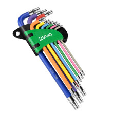 SIMDAO 9Pcs Metric Hex Key Set,Star Allen Key Set with Color Coding and Torque Handle 2-4.6mm,T10-T50 Anti-Slip Long Ball End Hex Wrench Set, for Dis