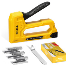 SHALL Light Duty Staple Gun for Wood - Yellow Upholstery Staple Gun with 1600pcs JT21 Staples 1/4, 5/16, 3/8 inch and Staple Remover - Fabric Stapler