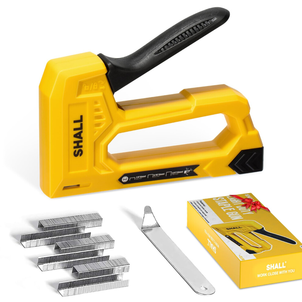 Shall Light Duty Staple Gun For Wood - Upholstery Staple Gun With 1600Pcs Jt21 Staples 1/4, 5/16, 3/8 Inch And Staple Remover 5051226650307