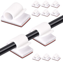 Tomario V2 Cable Clips Self Adhesive, 40PCS USB HDMI Cable Wire Management Holder Round Cable Tidy Clips for Desk Wall Workshop Home Office Outdoors
