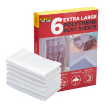 Fit For The Job 6 pack 12ft x 9ft (3.6m x 2.7m) Total 650 sqft Polythene Dust Sh