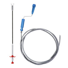 Redamancy Drain Cleaner 2 PCS (3 m+ 0.6 m) Spiral Clogging Drain Pipe Cleaning Brush, Flexible Gripper Claw Gripper & Duct Cleaning Hook Spiral with