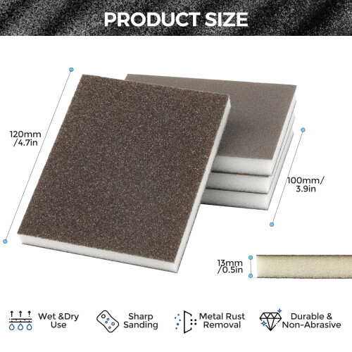 STEBRUAM 6 Pieces Sanding Sponges80120180220320400 6 Different Specifi