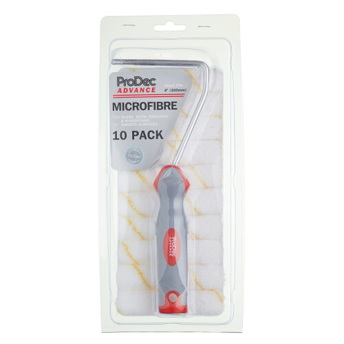 ProDec Advance 11 piece 4 inch Short Pile Microfibre Mini Paint Rollers & Frame 1