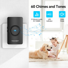 TECKNET Wireless Doorbell Plug in Door Bells Cordless IP65 Waterproof