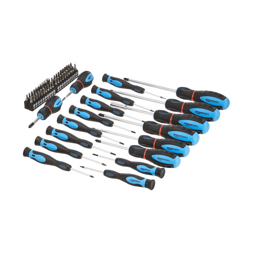 Amazon Amazon Basics 58-Piece Screwdriver Set, Precision Slotted, Phillips, Torx, Black 1