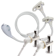 Croydex Freeway Secura Shower Head and Hose Attachment for Bath Taps - 1m Flexible Shower Hose with Tap Connectors and Straps to Secure, Controllable