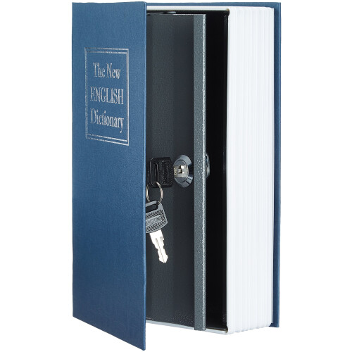 Amazon Amazon Basics Book Safe- Key Lock- Large, Blue 1