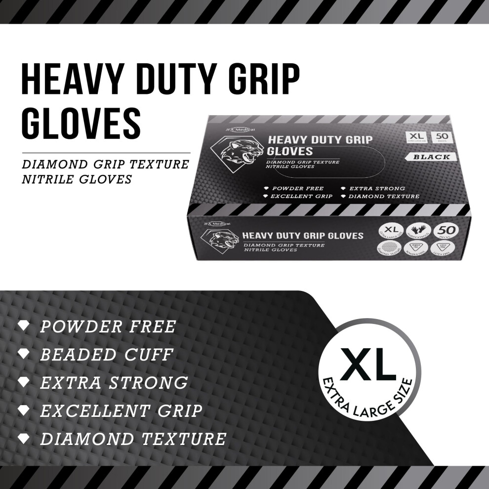 Jfa Medical Disposable Heavy Duty Mechanic Powder Free Latex Free Blac 5006738714528